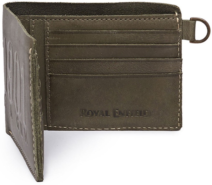 ROYAL ENFIELD Men Green Genuine Leather Wallet Olive Price in