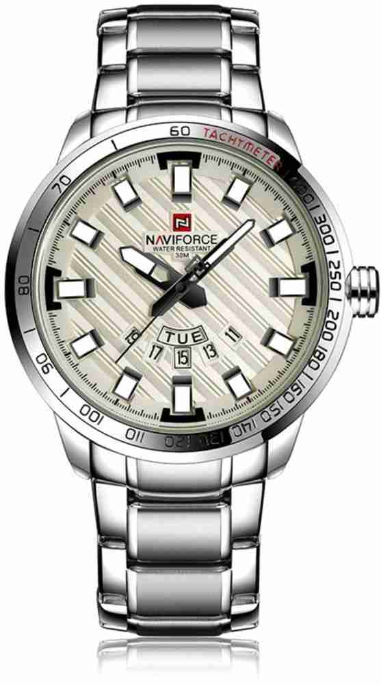 Naviforce watch silver sales