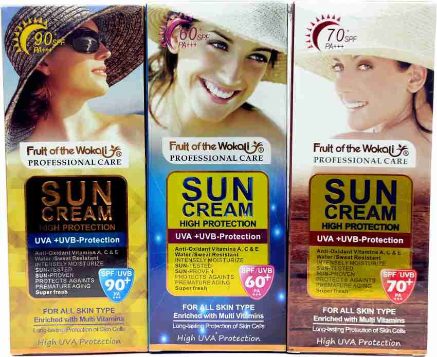 Sun Cream High Protection fruit of the Wokali professional care SPF 90  Original 
