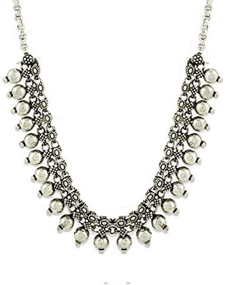 Binni s Wardrobe German Silver Choker Necklace Silver Chain Price in India Buy Binni s Wardrobe German Silver Choker Necklace Silver Chain Online at Best Prices in India Flipkart