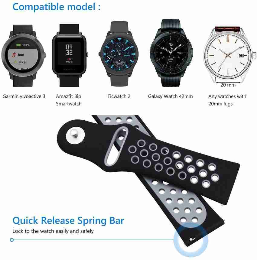 ACUTAS Soft Silicone Band Breathable Strap Compatible for Samsung Galaxy Watch 42mm Garmin VivoActive 3 Smart Watch Strap Price in India Buy ACUTAS Soft Silicone Band Breathable Strap Compatible for S...
