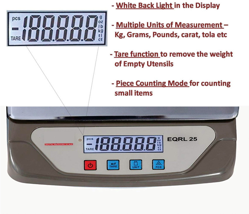MEDITIVE Digital Home Weighing Scale with Stainless Steel Pan Size