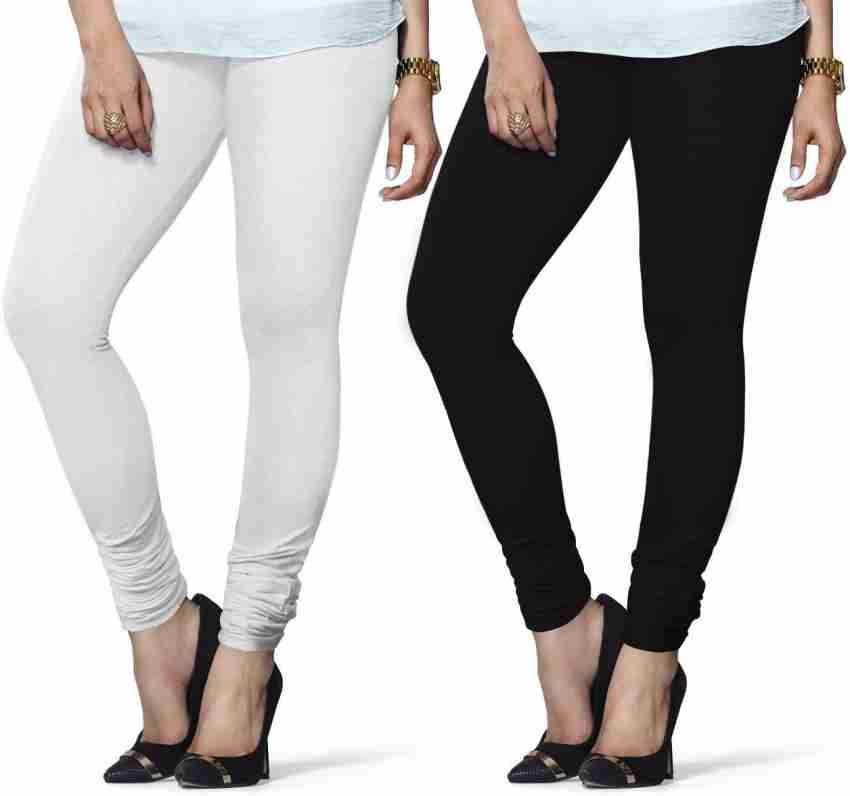 Dollar Missy Churidar Length Ethnic Wear Legging (White, Solid) pak 1