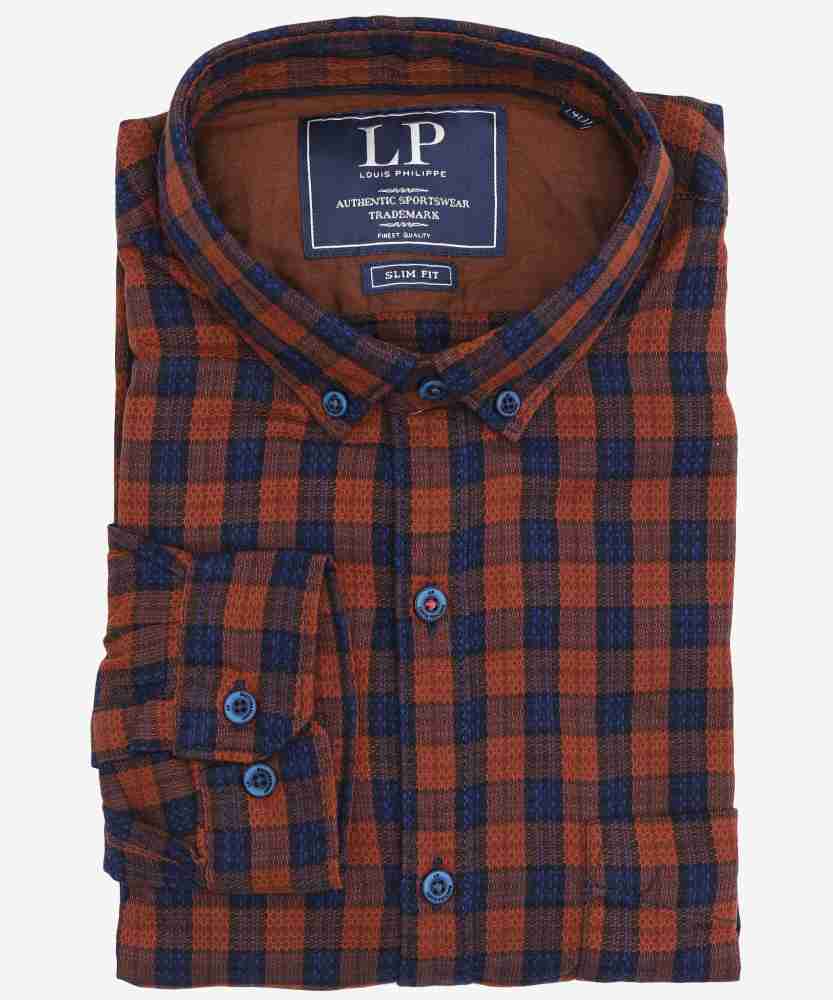 LP LOUIS PHILIPPE Men Checkered Casual Brown Shirt Buy LP LOUIS PHILIPPE Men Checkered Casual Brown Shirt Online at Best Prices in India Flipkart