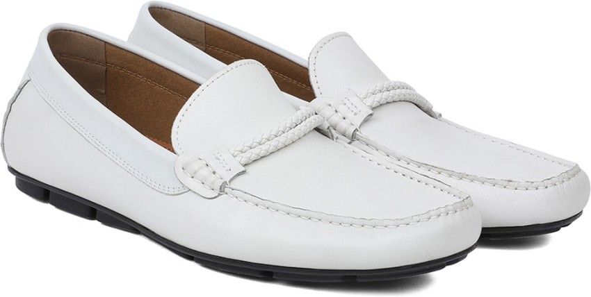 Aldo mens best sale white loafers