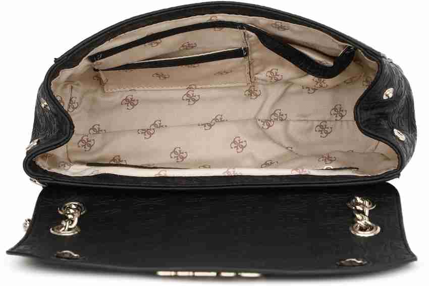 GUESS Black Sling Bag HERITAGE POP BLACK Price in India