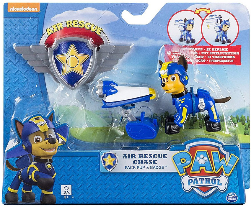 PAW PATROL Air Rescue Chase Pack Pup And Badge Air Rescue Chase