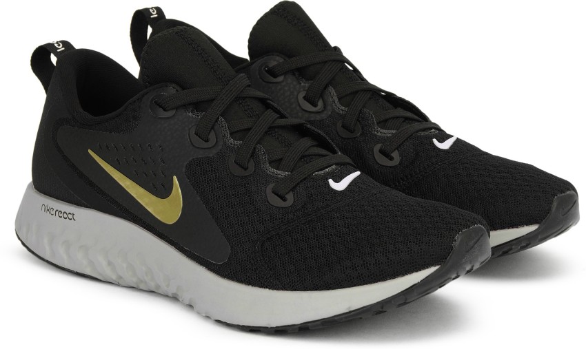 Nike legend react black hot sale gold