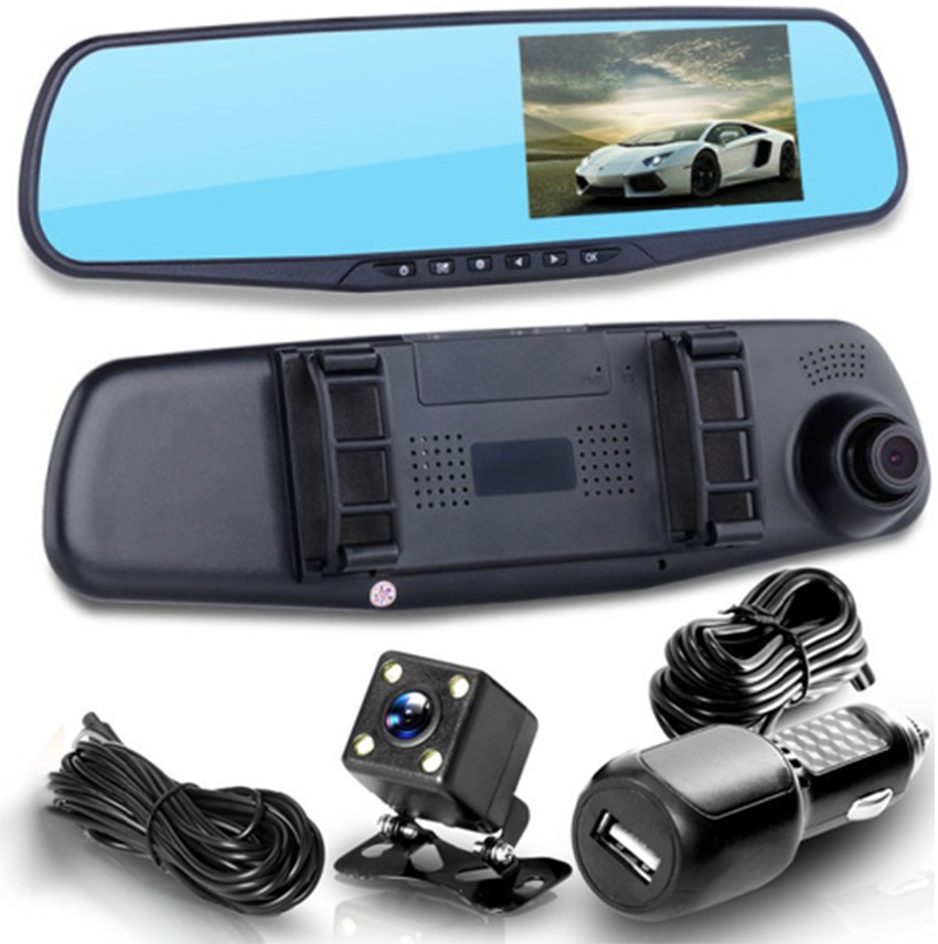 GVC Rearview Mirror Dash Cam with 4.3 Display - Dual Camera(Full HD 1080p) Vehicle  Camera System Price in India - Buy GVC Rearview Mirror Dash Cam with 4.3  Display - Dual Camera(Full