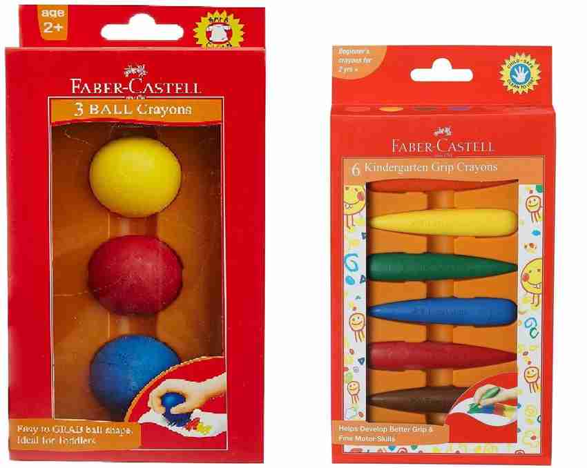 Flipkart FABER CASTELL 3 Kindergarten Ball Crayons and 6 grip crayons for kids