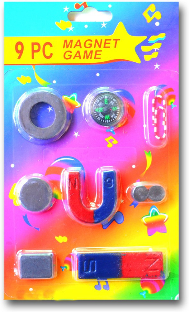 ProjectsforSchool 9 PIECE MAGNET GAME SET FOR KIDS WITH COMPASS