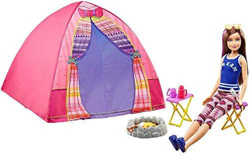 BARBIE Camping Fun Tent Skipper Doll And Accessories New For