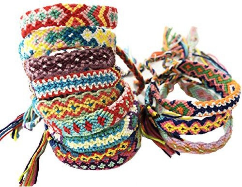 Andblue 12 Pcs Nepal Woven Friendship Bracelets India