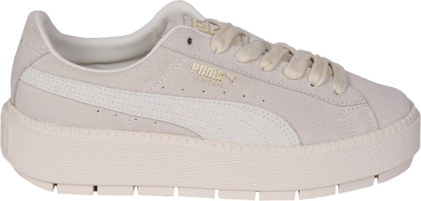 Puma suede platform trace cheap whisper white gold animal