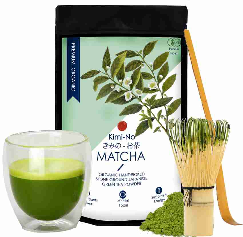 KimiNo 100% Pure and Organic Original Japanese Hand Grounded Matcha Green  Tea Powder - All Natural, NO Added Sugar - Helps Weight Loss, Increases  Focus, Boost Energy - Perfect for Latte, Recipes