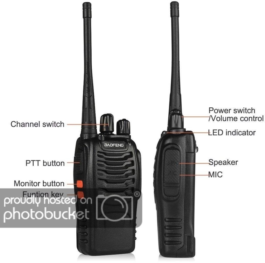 Baofeng BF-888S Portable Long Range Walkie Talkie, Rechargable Handheld 16  Channels Baofeng BF-888S Two-Way Radio Talkies with Earpiece (1 Pair)
