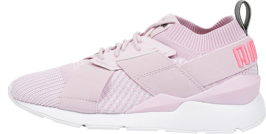 Puma muse evoknit winsome deals orchid pink & white shoes
