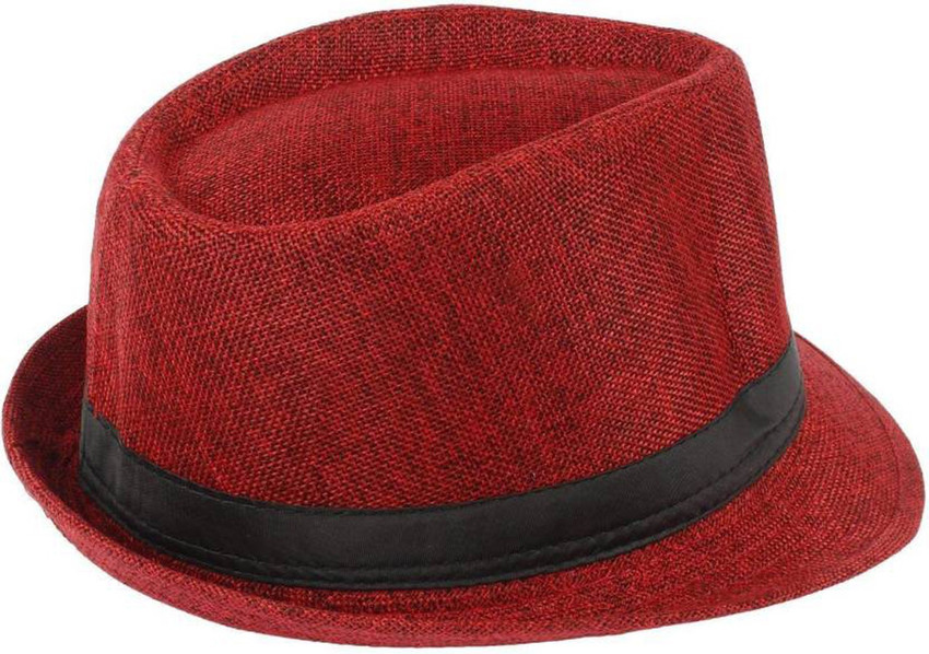 PELO Red Fedora Hats for Men Stylish Hats for Boys and Girls Price