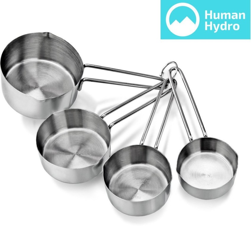 Set of 4 Stainless Steel Measuring Cups: 60, 80, 125, 250 ml