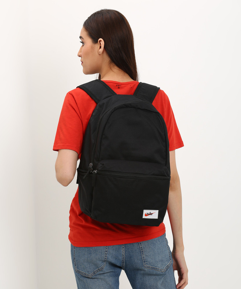 NIKE NK HERITAGE BKPK LABEL 26 L Laptop Backpack Black Price in India Flipkart