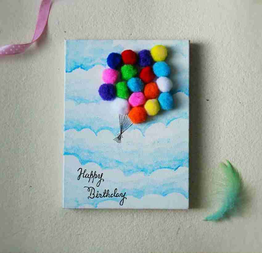 kreativekeeda Birthday canvas greeting card Acrylic 5 inch x 20.3