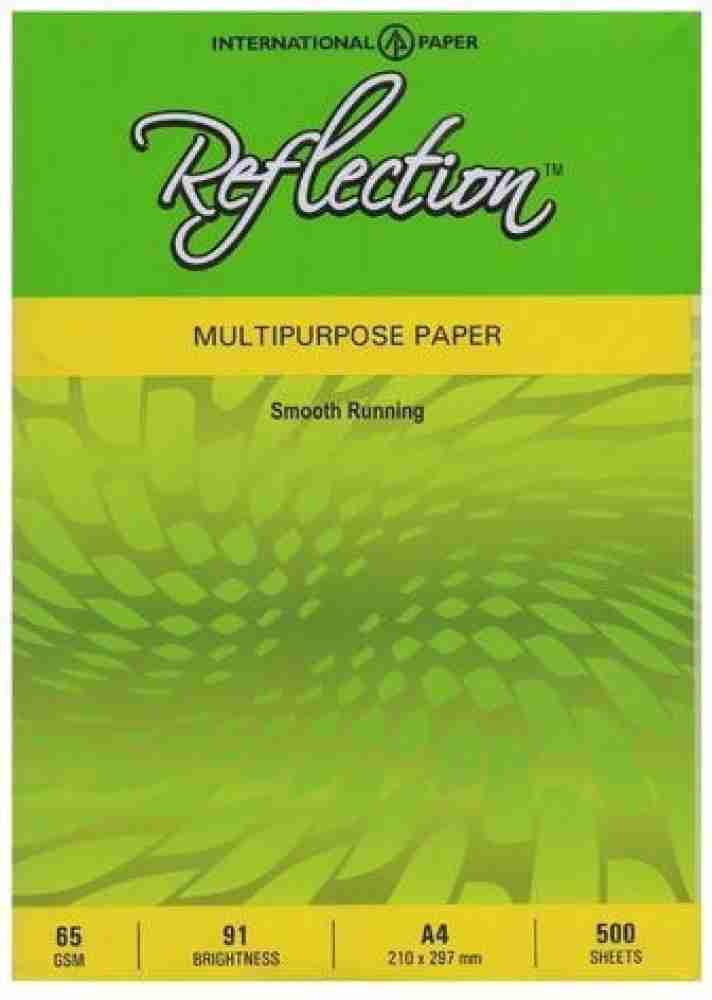 Reflection A4 Printing Paper 65 GSM Set of 100 Sheets Extra White for use  of Prinitng Copy And Drawing purpose or Craft Paper