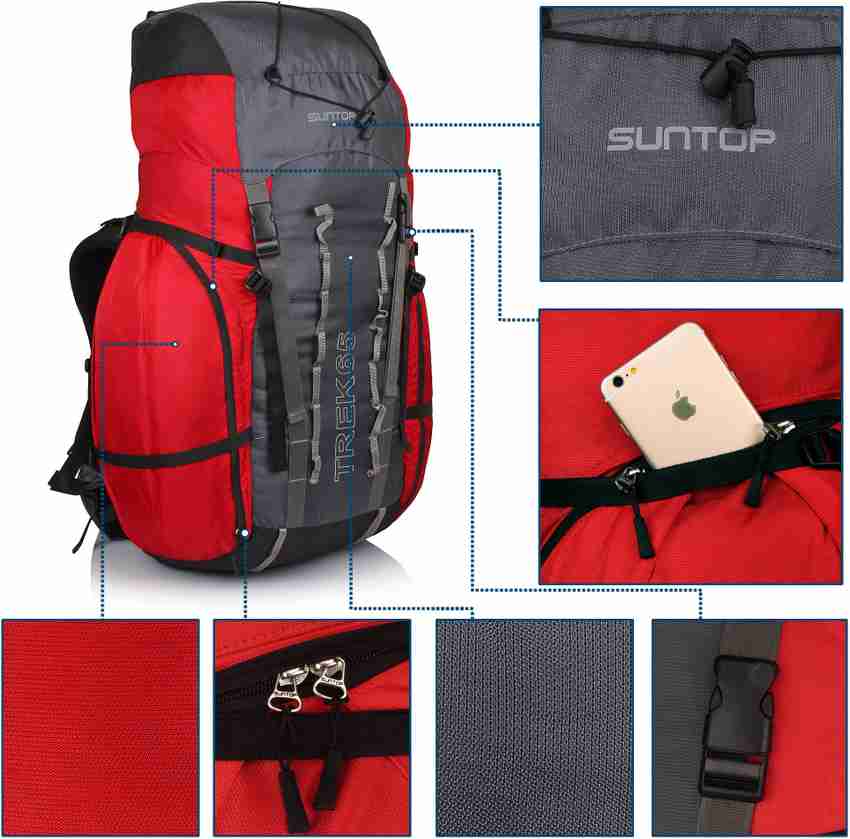 Suntop Trek 65L with Internal Frame Travel Bag Backpacking