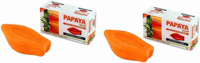 Synaa Papaya Soap Skin Whitening Soap with Vitamin E Pack of 2