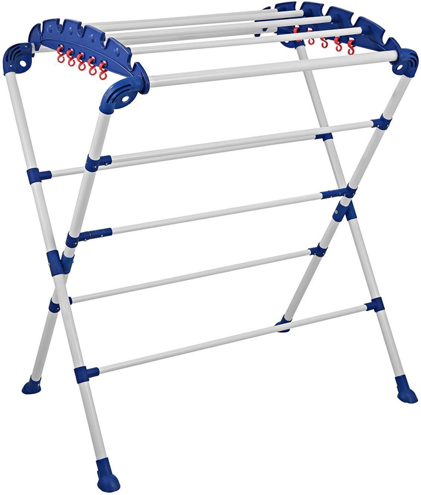 FLIPZON Steel Floor Cloth Dryer Stand Premium Alloy Steel Extra Large Cloth  Drying Stand-Sumo (White & Blue) Price in India - Buy FLIPZON Steel Floor Cloth  Dryer Stand Premium Alloy Steel Extra