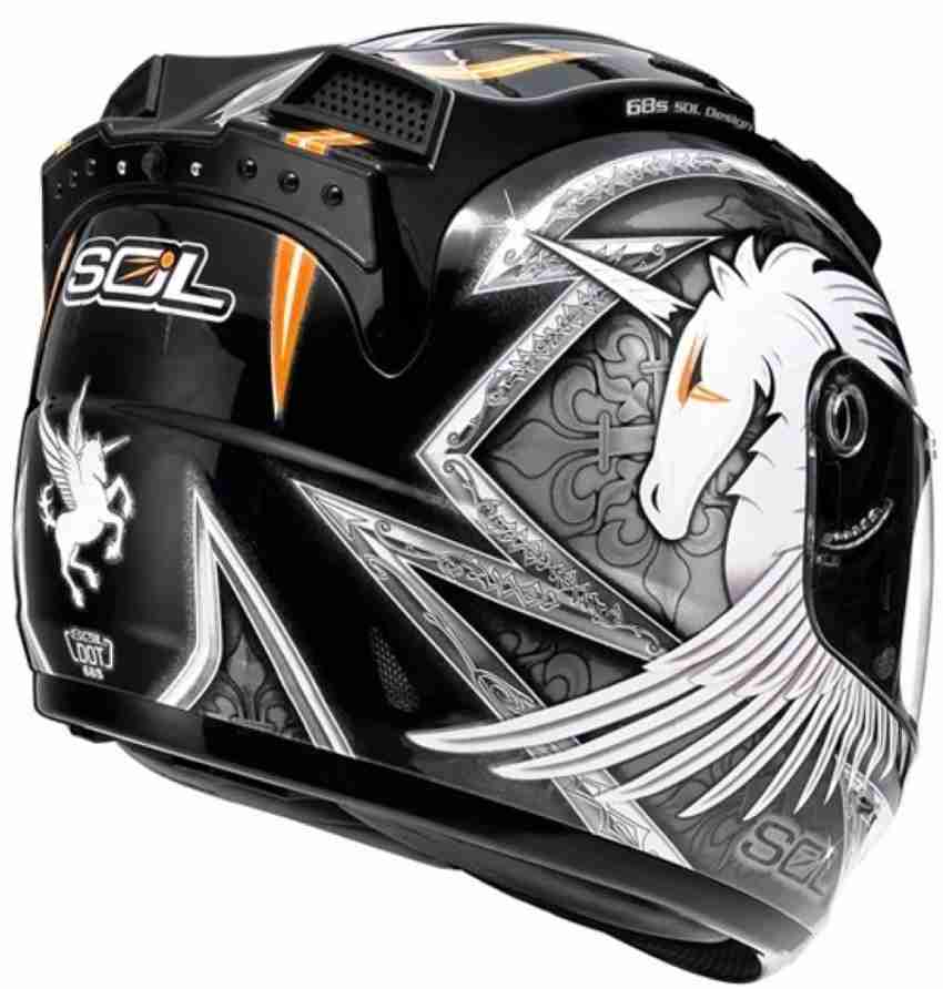 SOL SL 68S UNICORN II FLAT BLACK SILVER Motorbike Helmet Buy