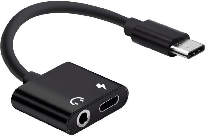 Buy TECHYSPOT 2-in-1 USB Type C to 3.5 mm Aux Earphone Jack and Charging  Converter Adapter (Black) Online at Best Prices in India - JioMart.
