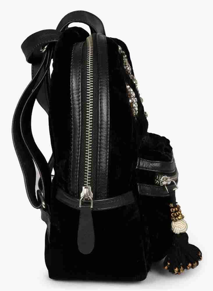 Black velvet rucksack hotsell