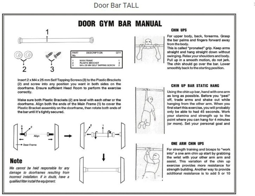 Cosco pull up discount bar