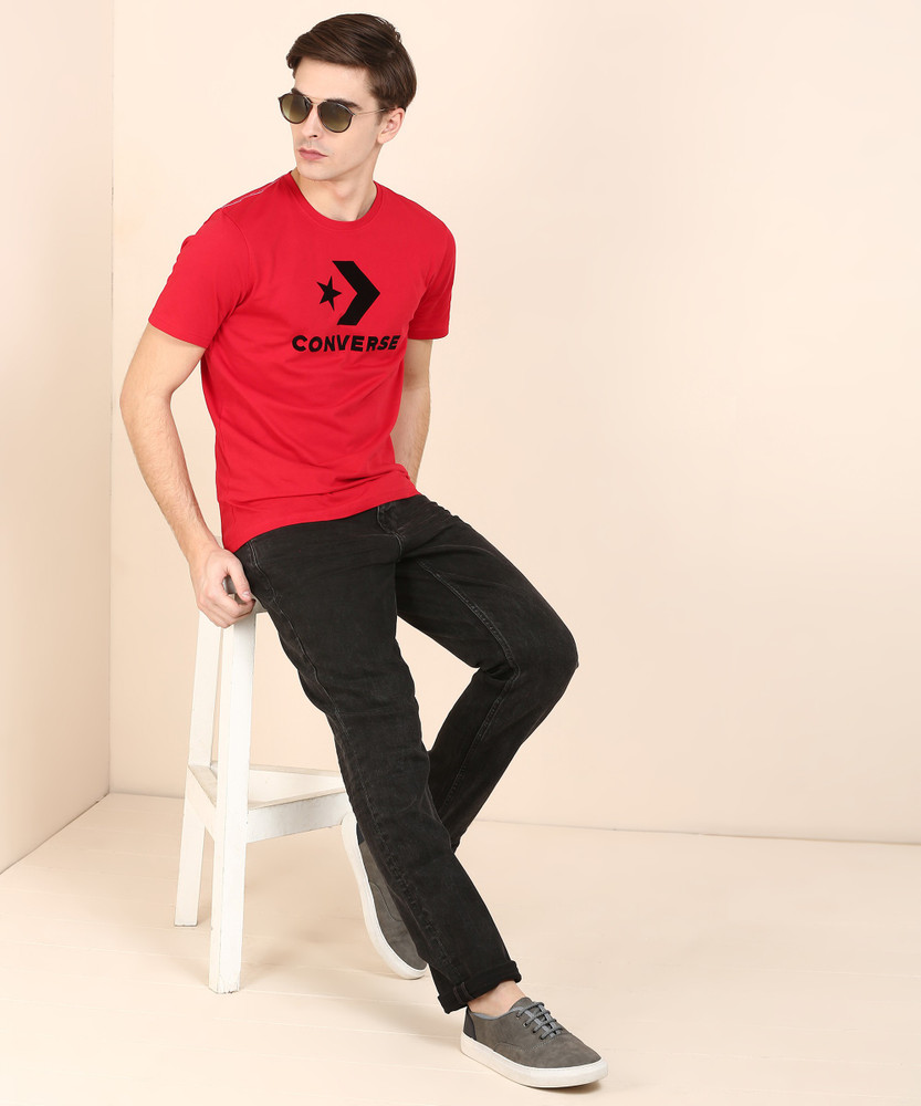 Converse Embroidered Men Round Neck Red T Shirt Buy Converse