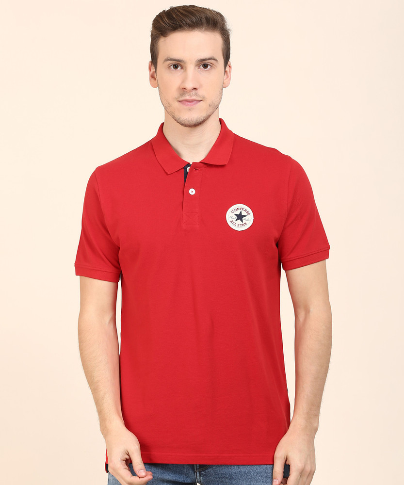 Converse Solid Men Polo Neck Red T Shirt Buy Converse Solid Men
