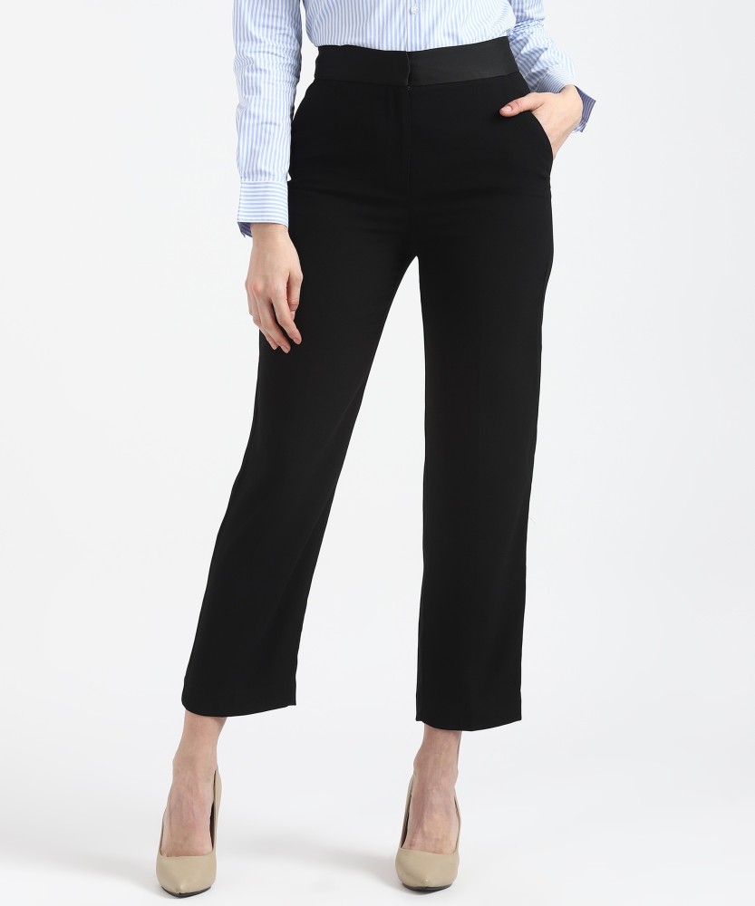 MARKS & SPENCER Regular Fit Women Black Trousers - Buy MARKS & SPENCER Regular  Fit Women Black Trousers Online at Best Prices in India