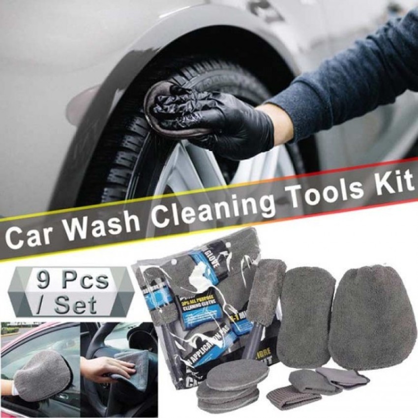 9pcs Car Wash Cleaning Kits Microfiber Auto Detailing Washing