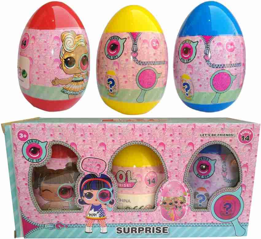 IndusBay Set OF 3 LOL Surprise Eggs Series 14 Eye Spy L.O.L Doll 3in1 LOL Egg Pack Set OF 3 LOL Surprise Eggs Series 14 Eye Spy L.O.L Doll