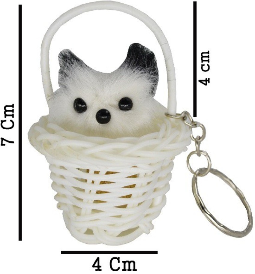 White & Red Kawaii Cat Keychain (1.0)