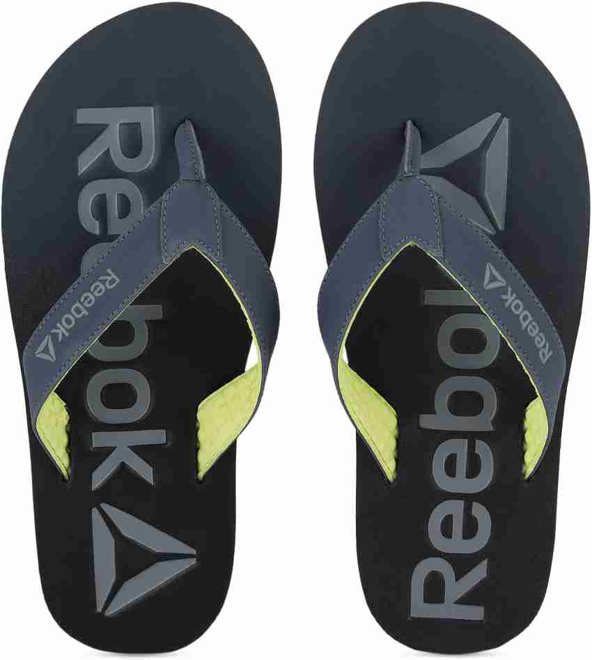 reebok men's embossed flip-flops and house slippers