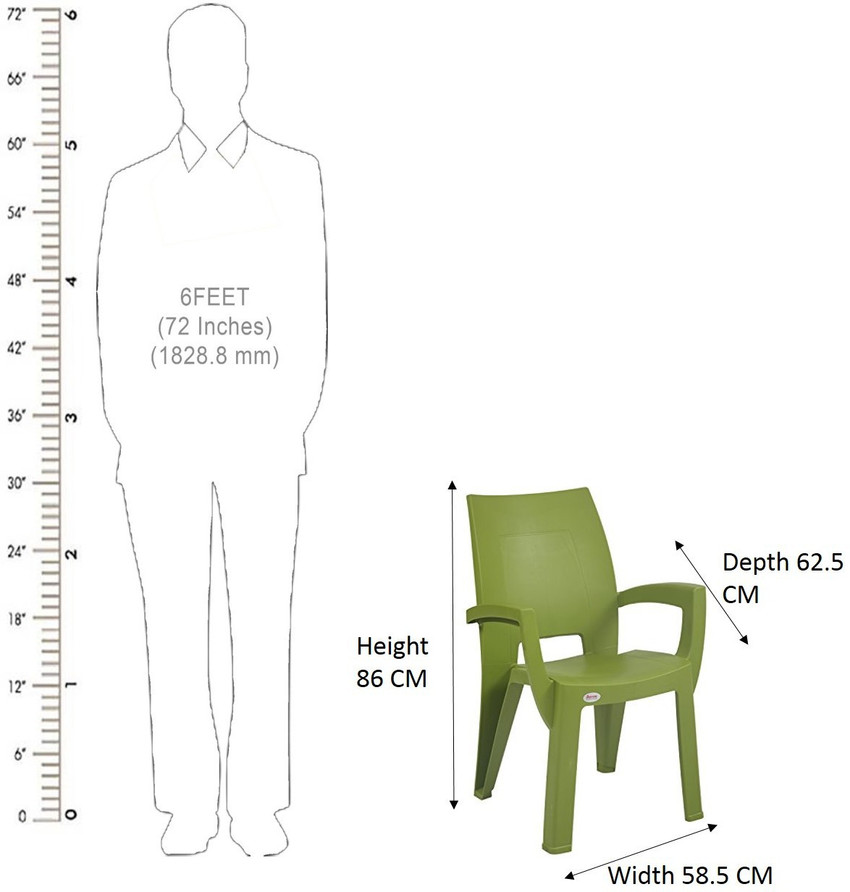 Supreme Villa Set of 4 Chairs Mehendi Green Plastic Cafeteria