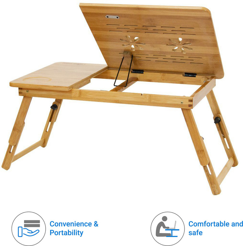 Bamboo portable on sale laptop table