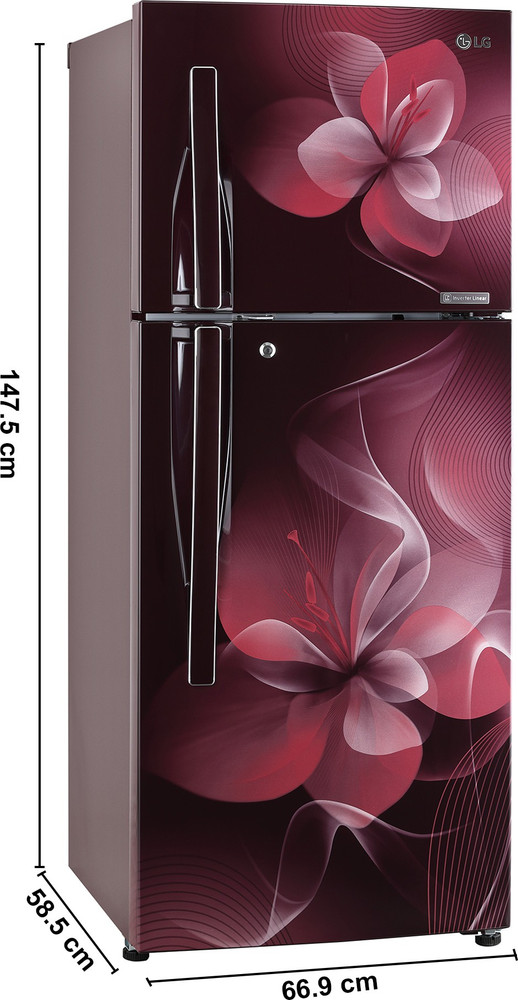 Lg double door shop fridge red colour
