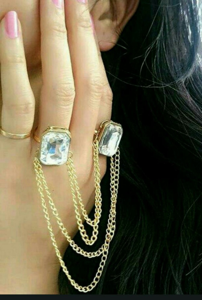 Buy Kundan Gold Plated Finger Ring Bracelet Hand Harness Jewellery  Hathphool for Girls Women Online  Get 78 Off