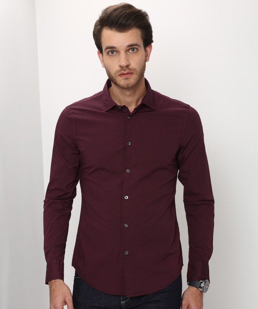 Buy Maroon Full Sleeves Shirt for Men