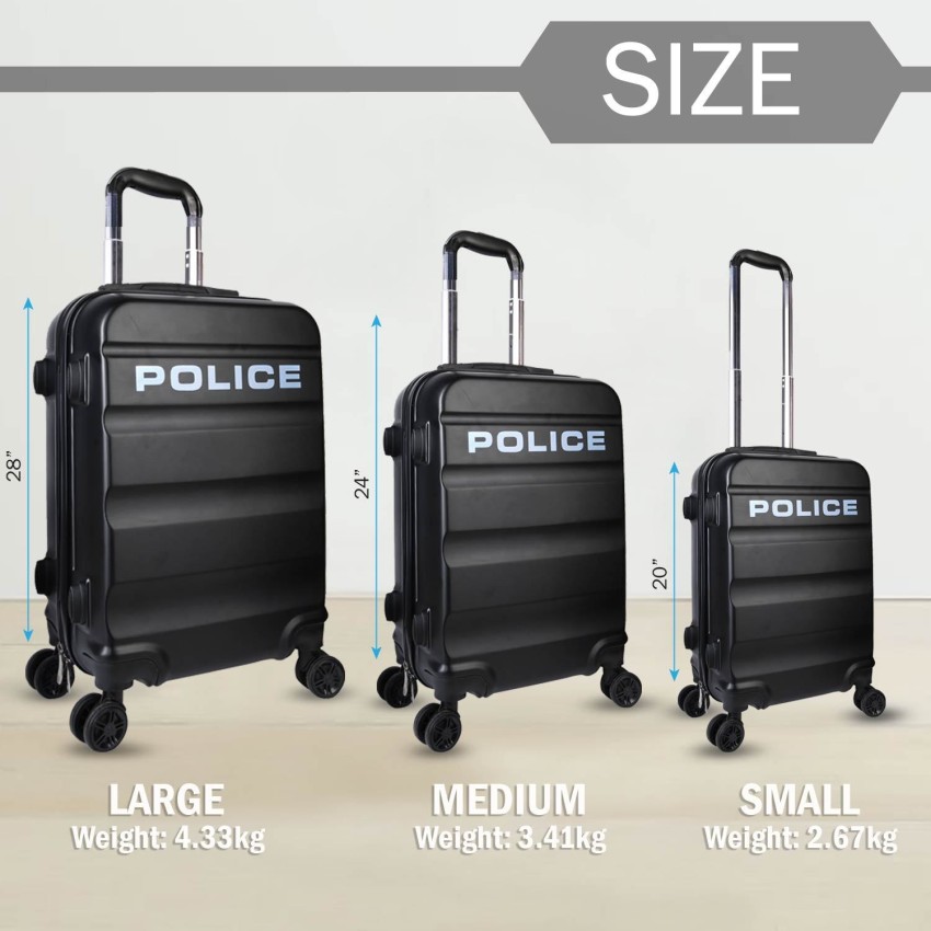 Buy POLICE Unisex Zipper Closure Hard Trolley | Shoppers Stop