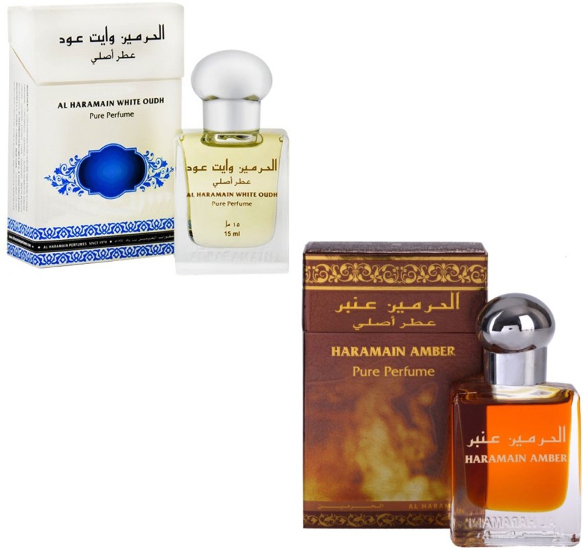 Al Haramain White Oudh & Amber Pack of 2 Attar- 2 x 15ml –