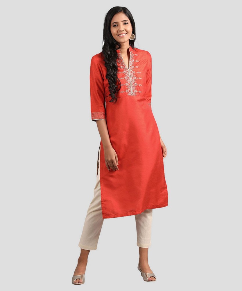 W Women Solid Straight Kurta Buy W Women Solid Straight Kurta