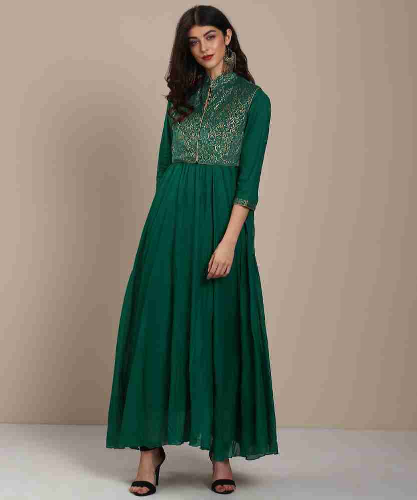 BIBA Women Solid Anarkali Kurta Buy BIBA Women Solid Anarkali
