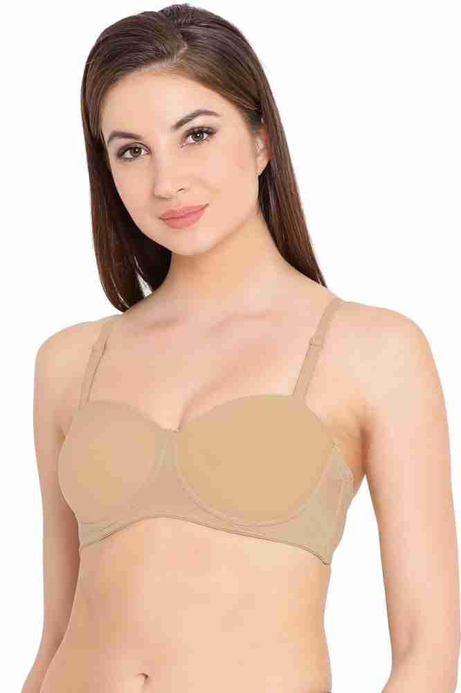 Buy Clovia Women's Padded Underwired Demi Cup Strapless T-Shirt